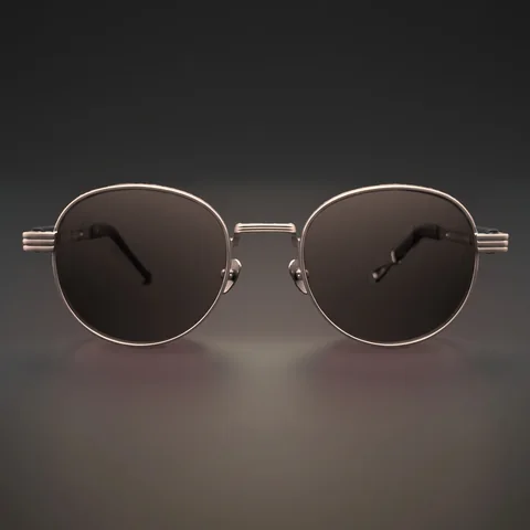 HFF Rose Smoke — titanium sunglasses, smoke grey lenses, front view